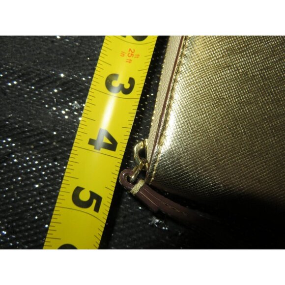 Kate Spade New York Joeley Gold Metallic Leather Zip Around Long Wallet - Picture 12 of 13